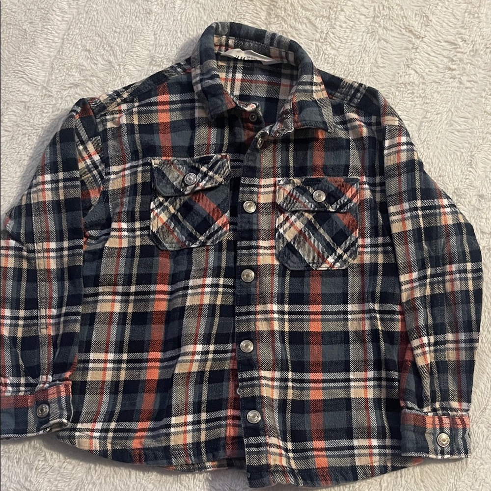 H&M Kids Plaid Button-Down Shirt - Blue, Red, White